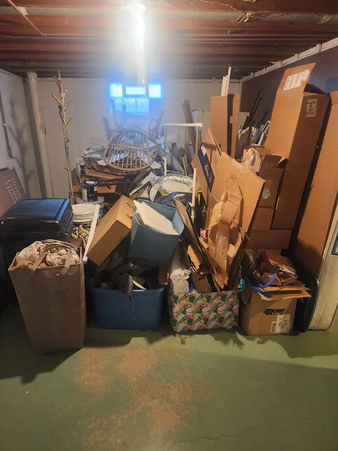 Roll-off dumpster container at job site for 15 Yard Dumpster Rental in North Fair Oaks